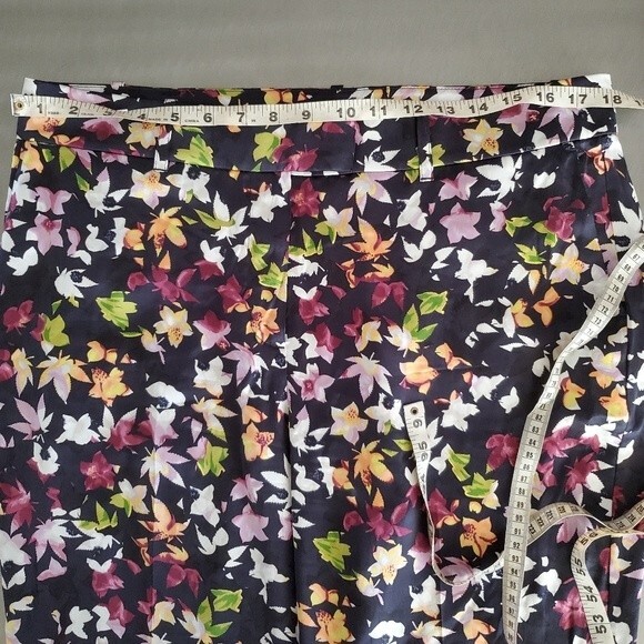 Equipment Florence Silk Trouser Pant High Rise Floral Leaf Straight Leg XL - Picture 10 of 15